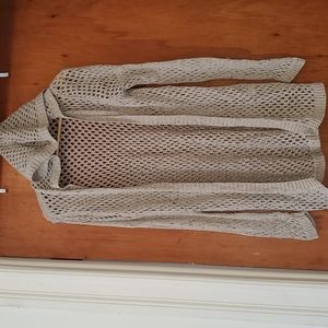 Neutral cardigan with hood